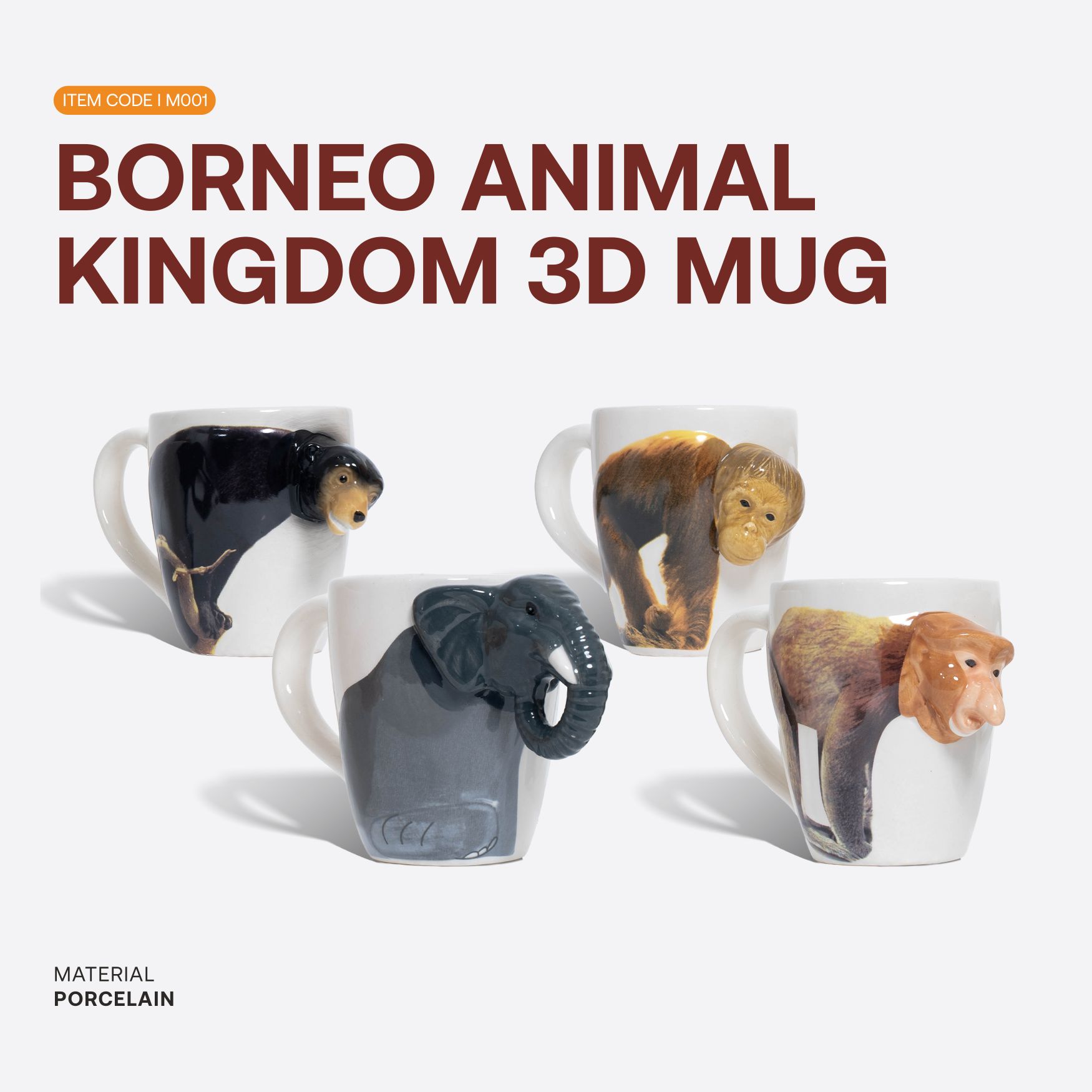 Borneo Animal Kingdom 3D Mug