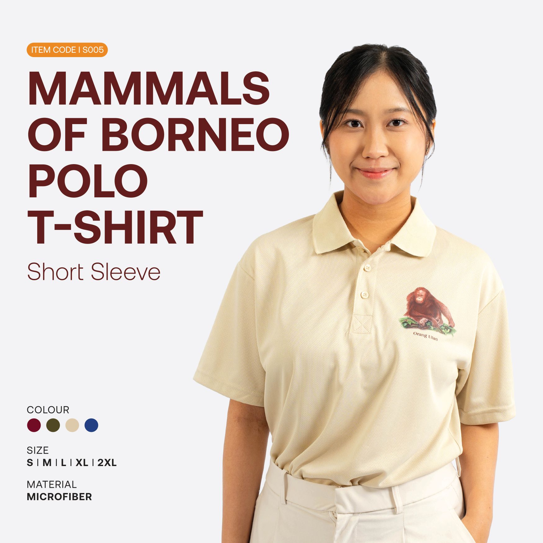 Mammals of Borneo Polo T-Shirt (Short Sleeve)